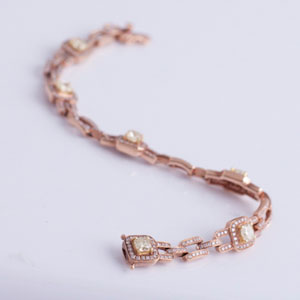 Fancy Yellow and White Diamonds | Pink Gold | Bracelet